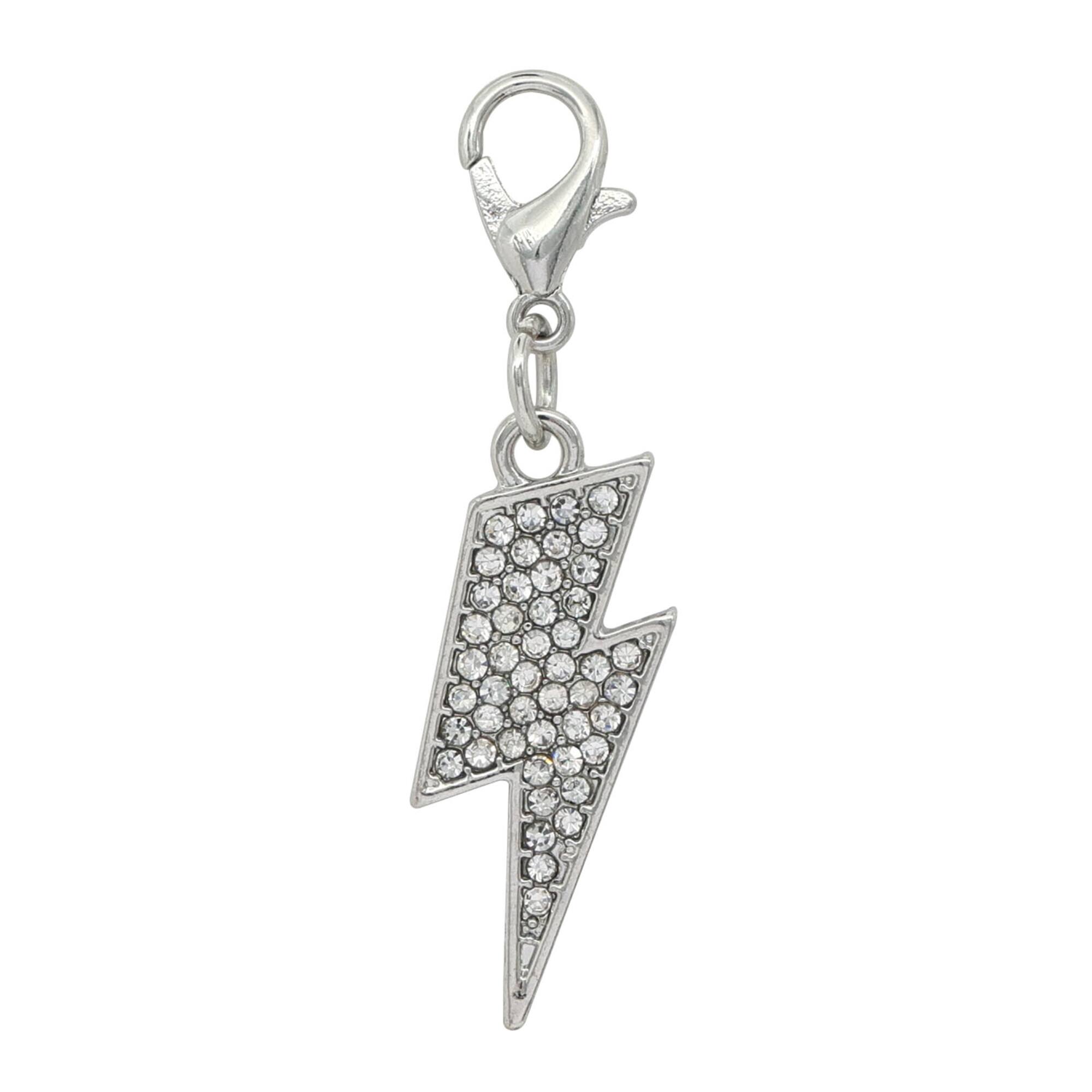 12 Pack: Silver Bling Lightning Bolt Charm by Bead Landing™